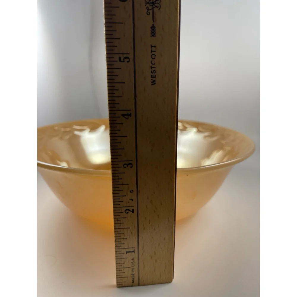 Anchor Hocking Fire King Peach Lustre Sheaves of Wheat Vegetable/Fruit Lg Bowl